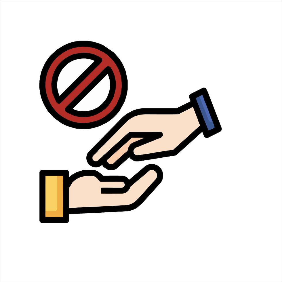 No hand give hand icon illustration vector