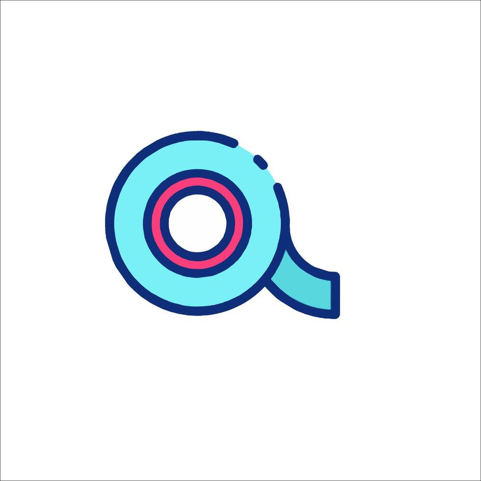A blue and pink tape icon vector
