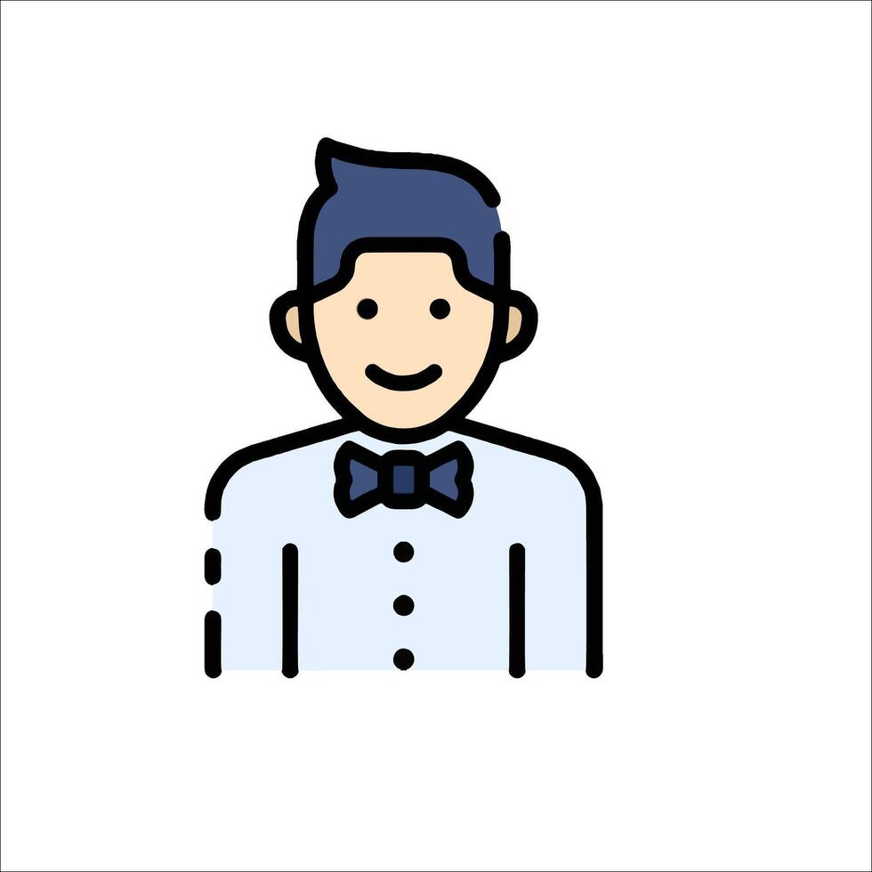 A man in a bow tie and shirt vector