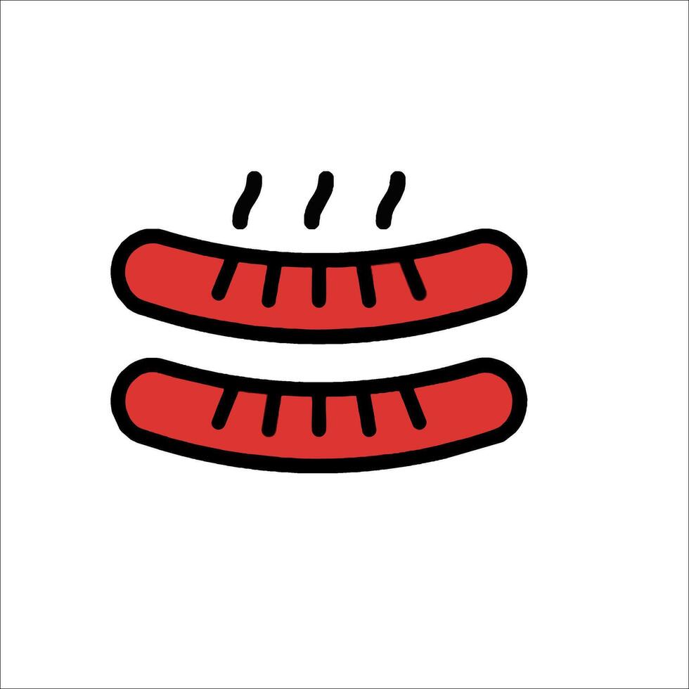 A red and black sausage icon on a white background vector