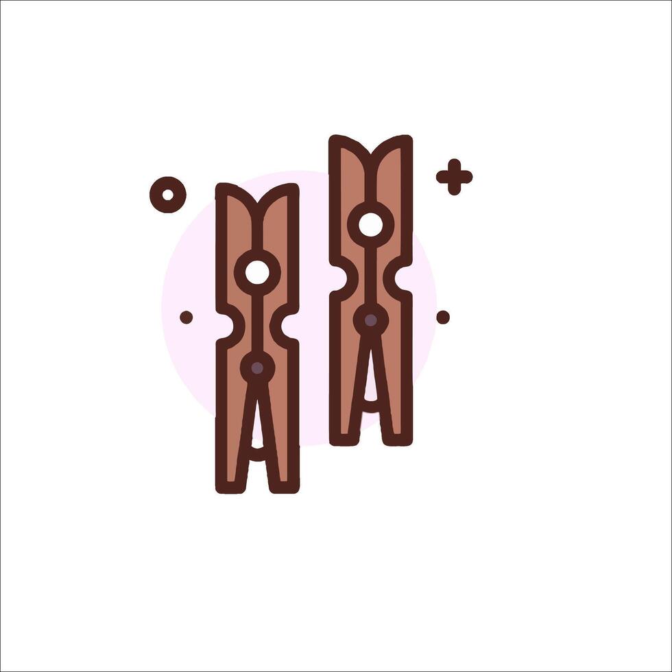 Clothes pegs icon illustration vector