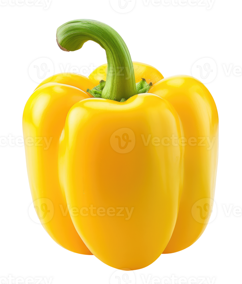 Sweet yellow bell pepper isolated on transparent background png