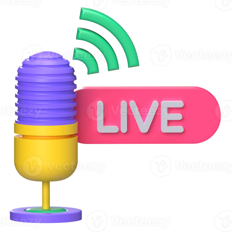 Live Microphone 3D Icon png