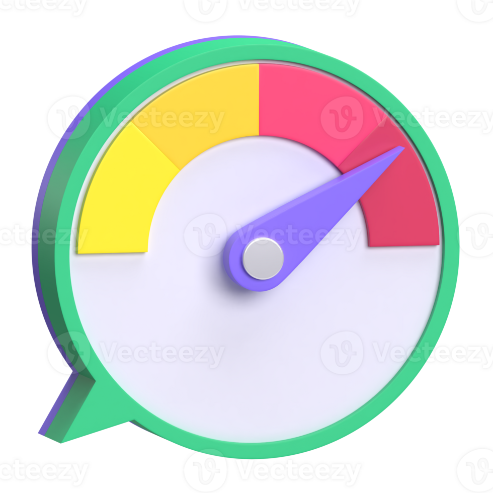 Speedometer and Bubble Chat 3D Icon png