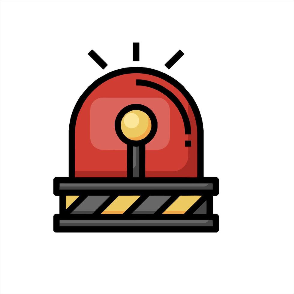 A red and black alarm bell icon on a white background vector