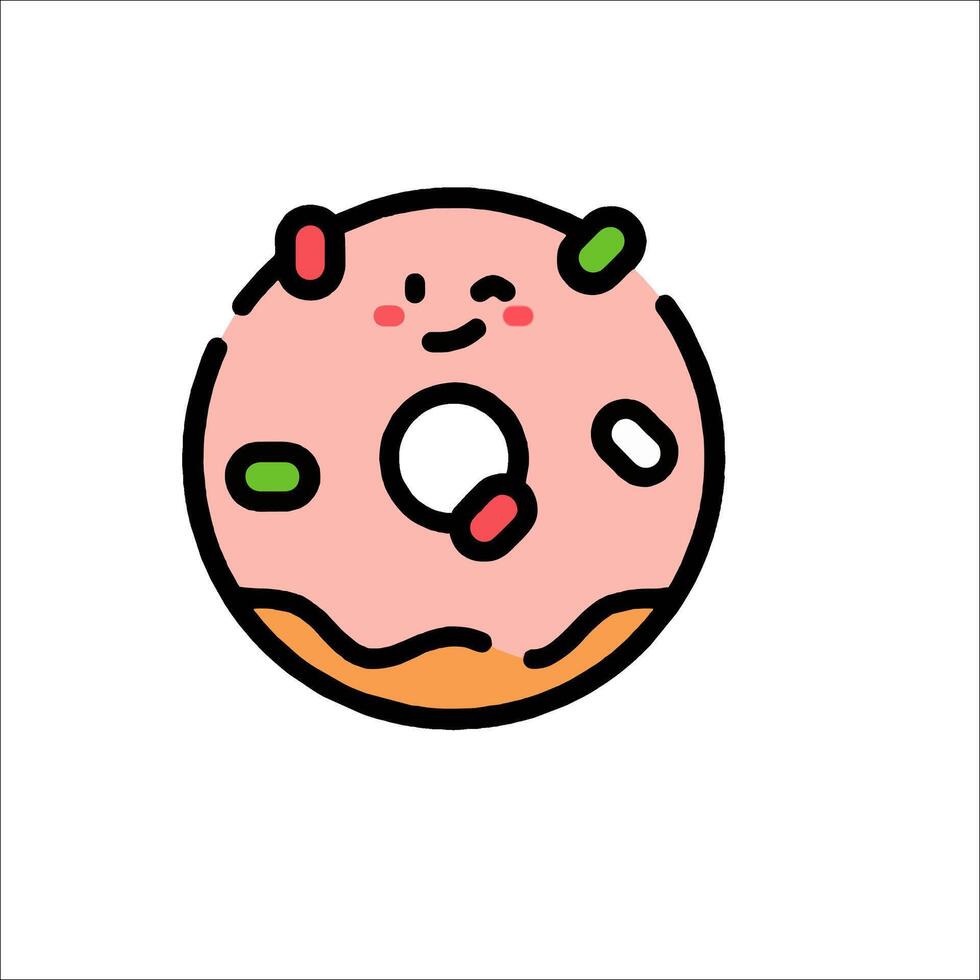 A donut with a smiley face on it vector