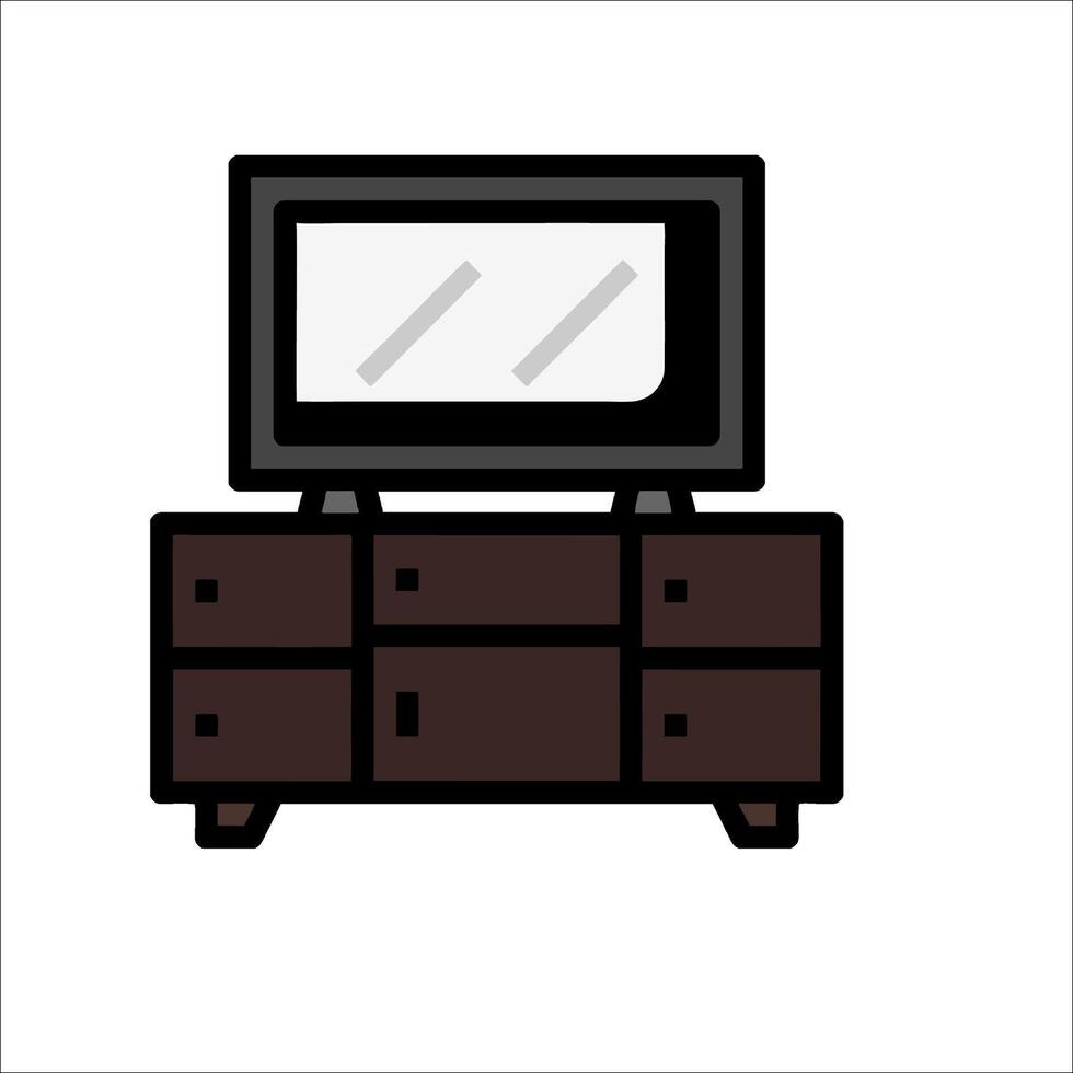Tv stand flat design illustration vector