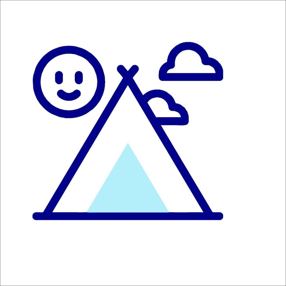 A blue tent with a smiley face on it vector