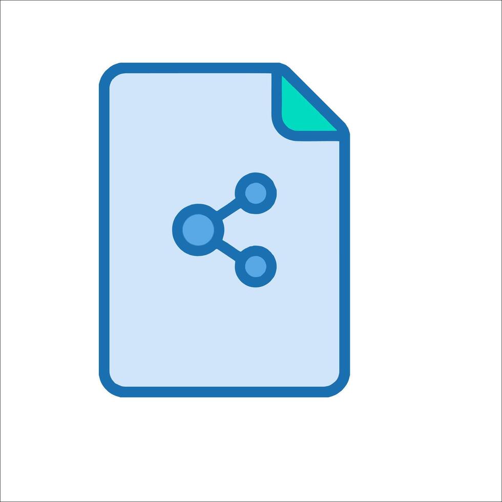 A blue file icon with a blue line vector