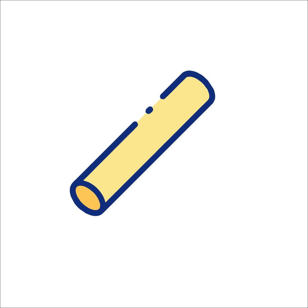 A yellow tube with a blue line on it vector