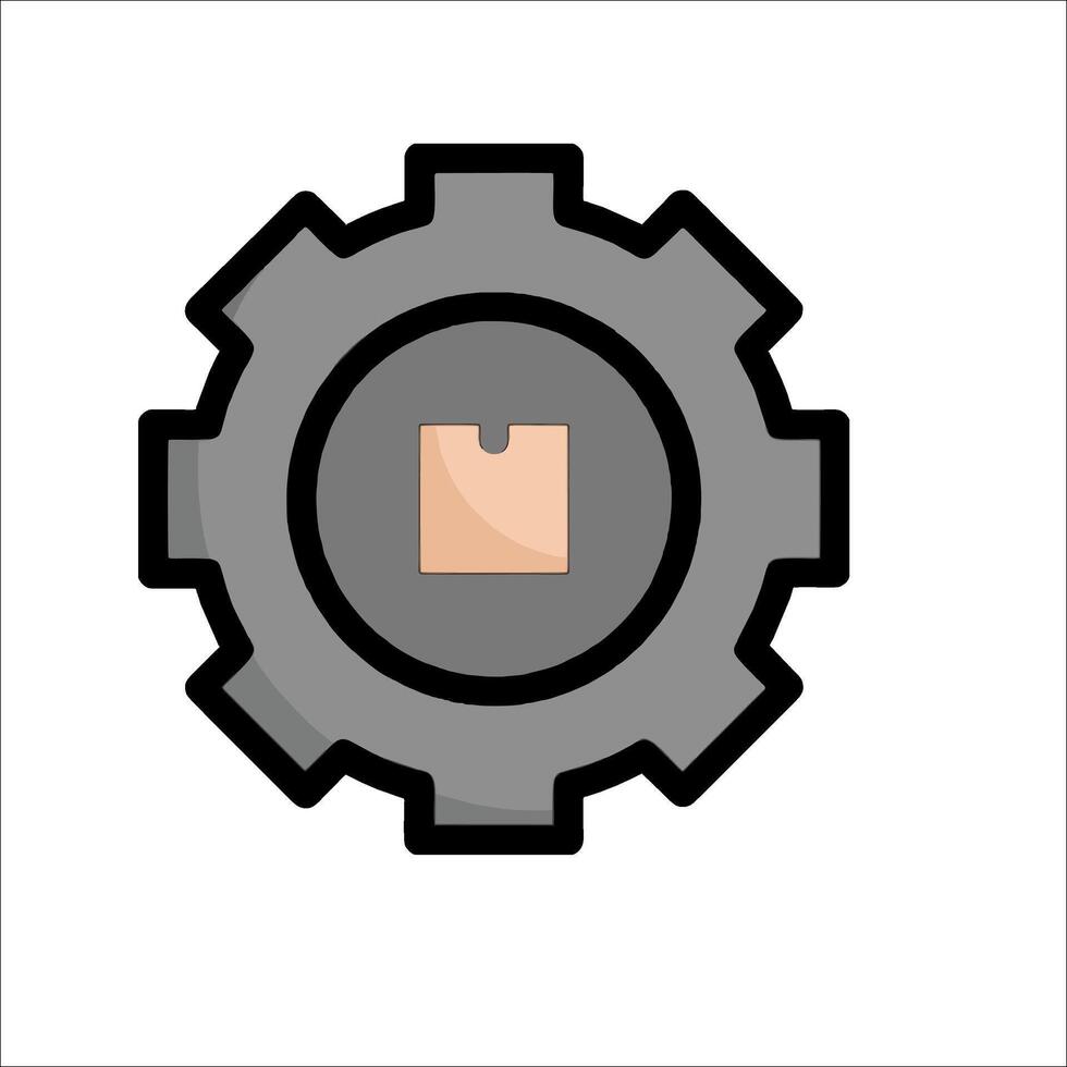 A gear wheel with a paper clip on it vector