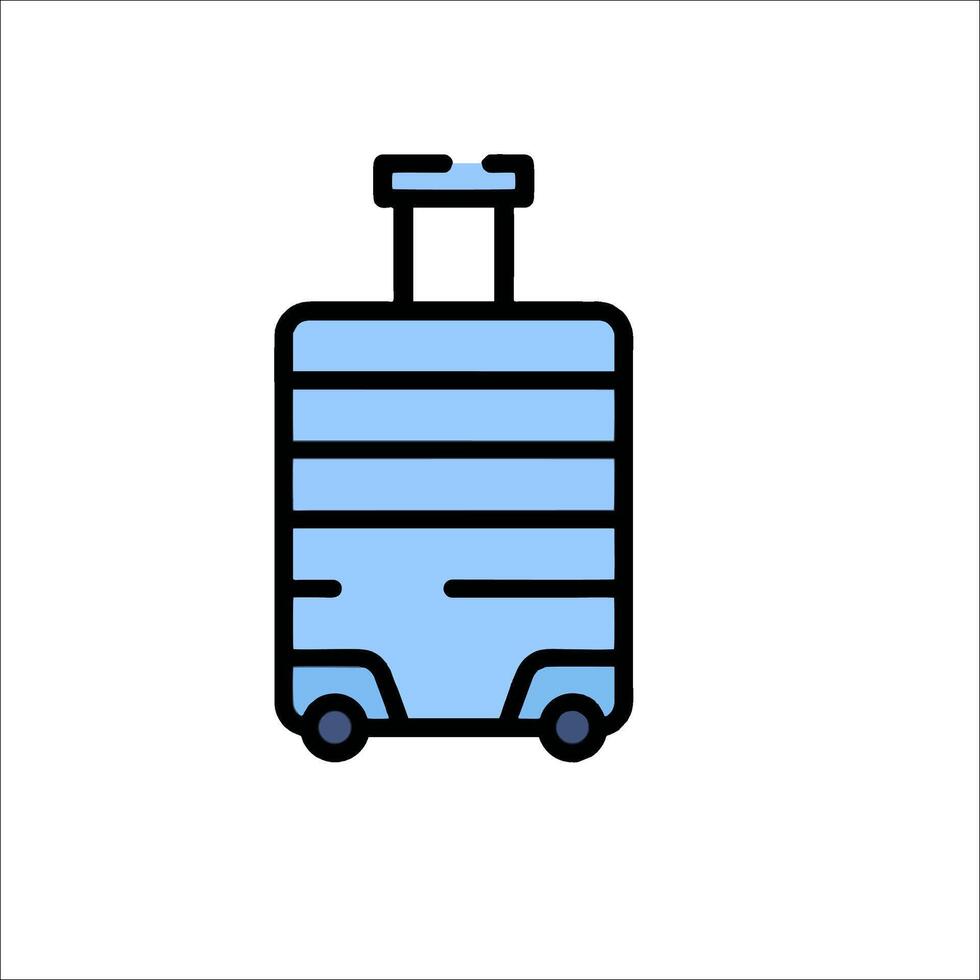 A blue suitcase icon on a white background vector