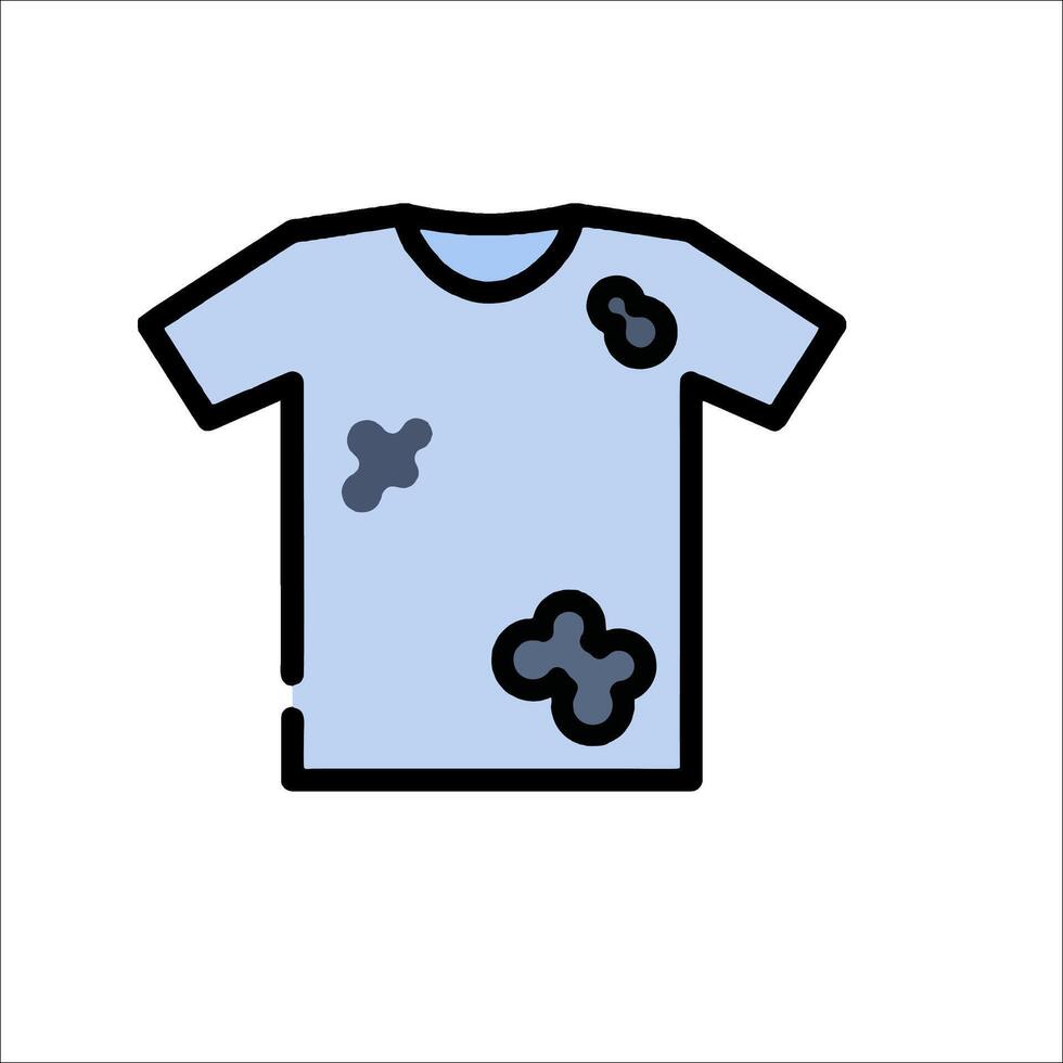 A t - shirt with holes and a black outline vector