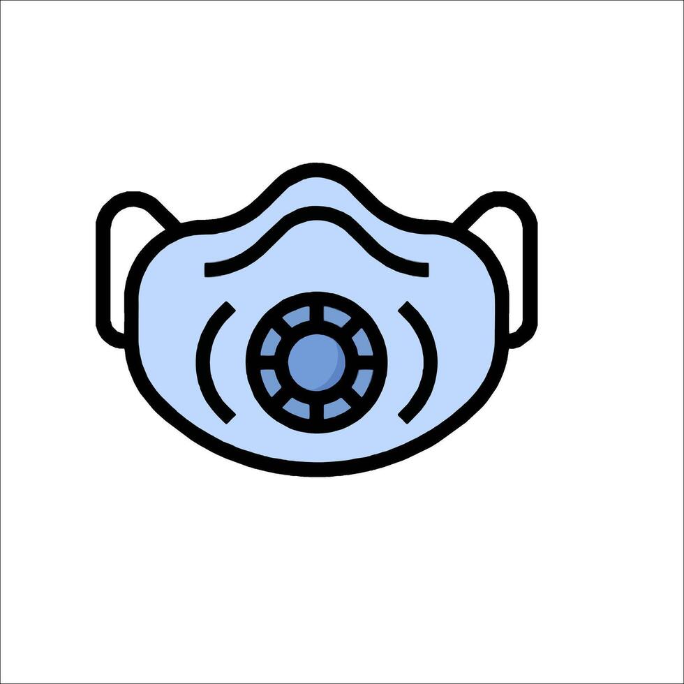 A blue mask with a blue circle on it vector