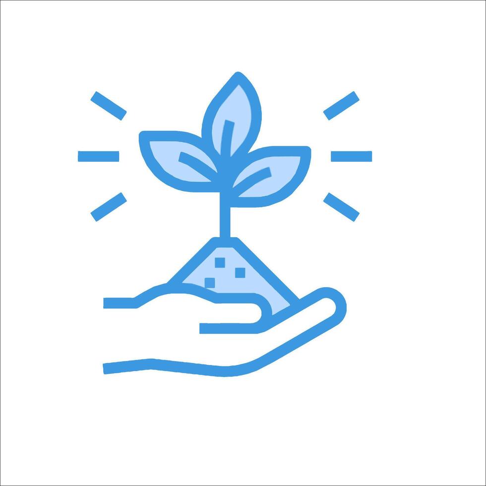A hand holding a plant with a seed in it vector