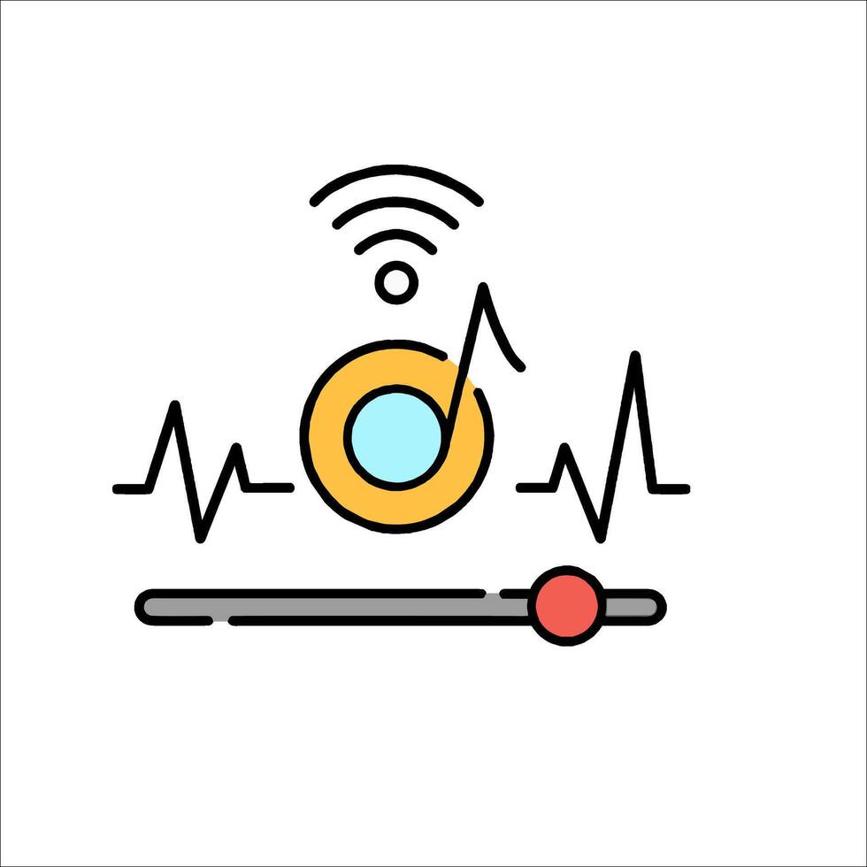 A wireless signal icon with a red dot vector