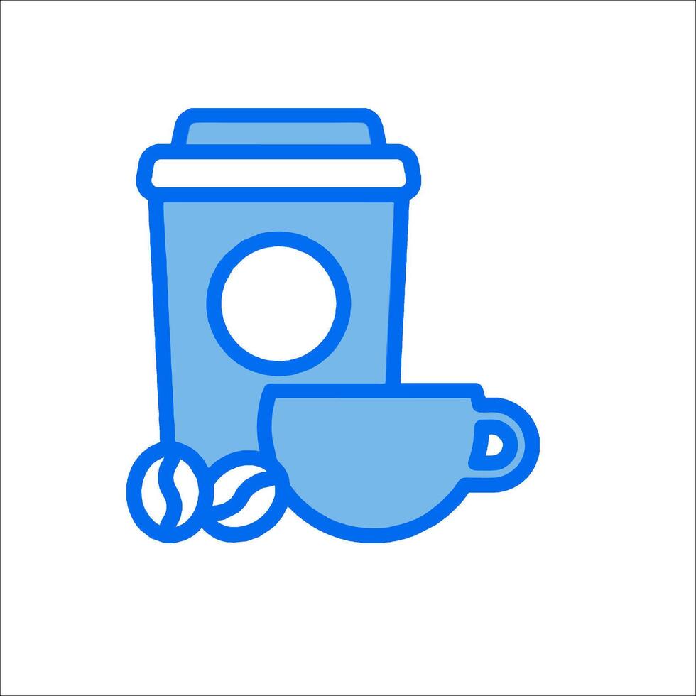 A coffee cup and a coffee beans icon vector