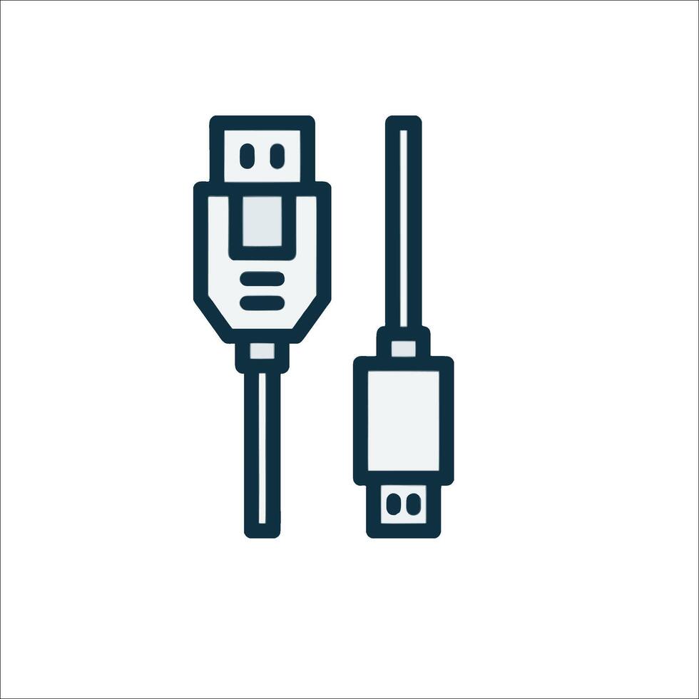 Usb cable icon illustration vector