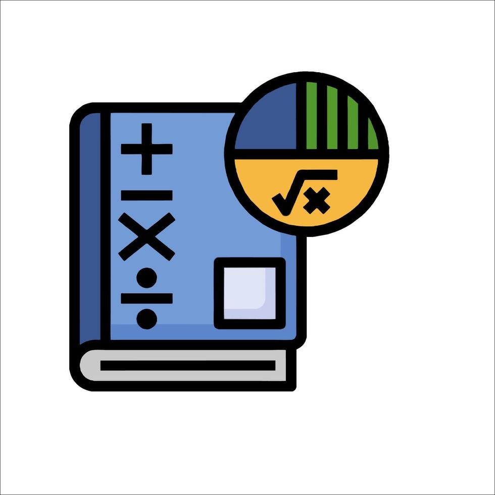 A book with a calculator and graph on it vector