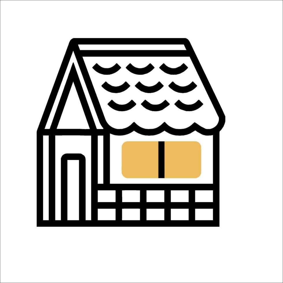 A house icon with a roof and windows vector