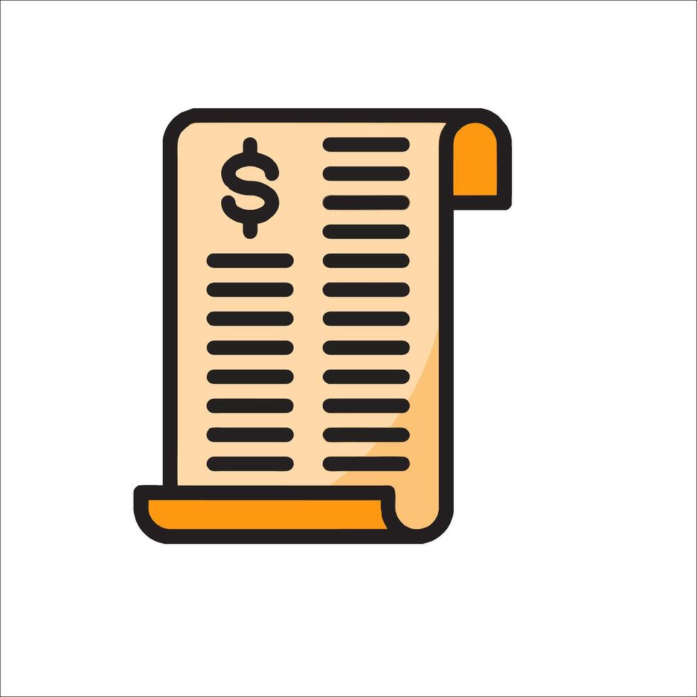 A paper document with a dollar sign on it vector