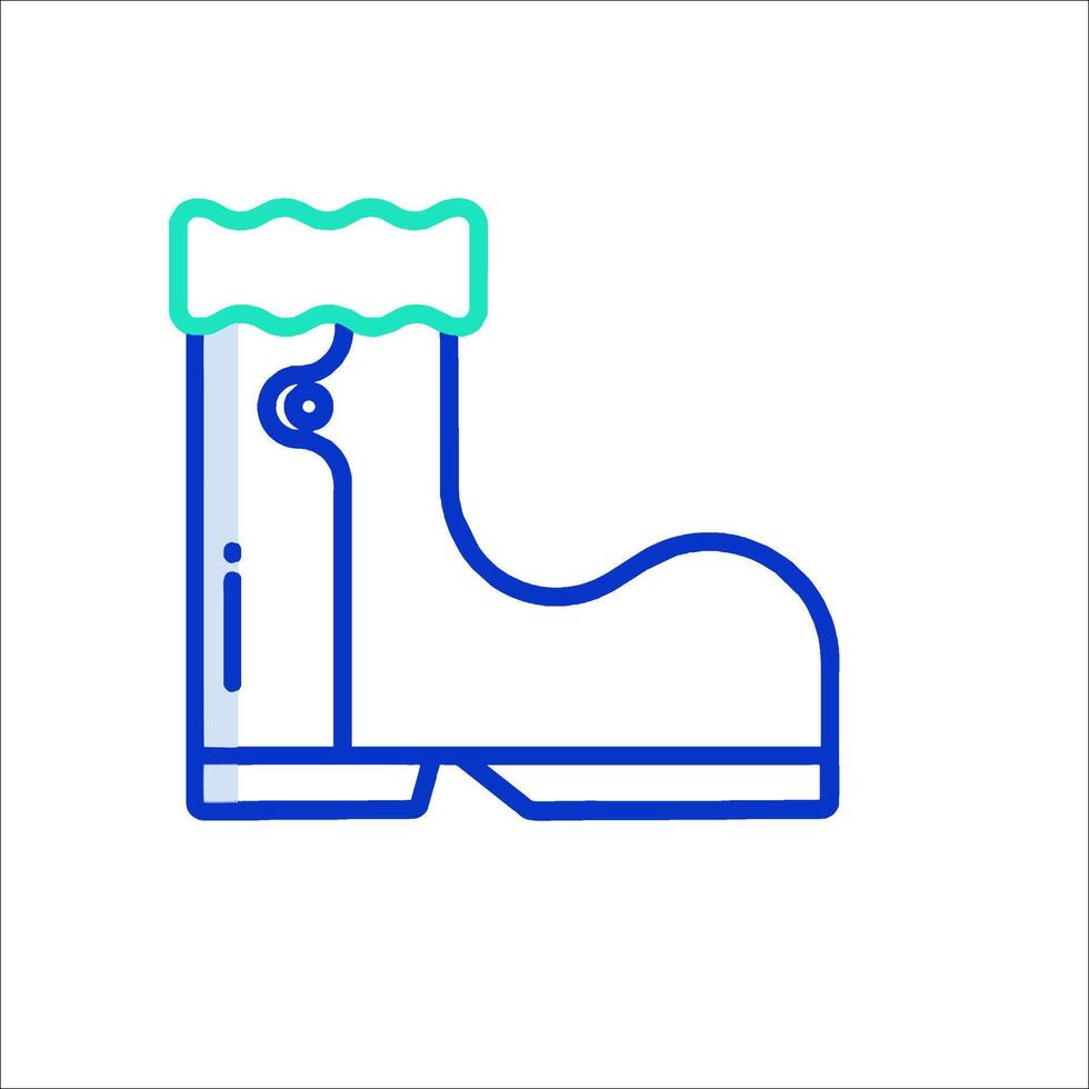 A boot with a green and blue outline vector