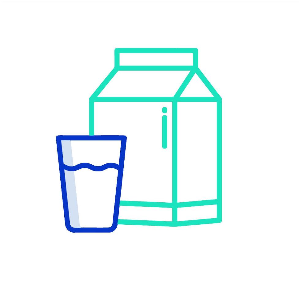 A glass of milk and a box of milk vector