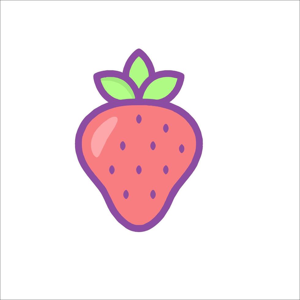 A strawberry icon on a white background vector