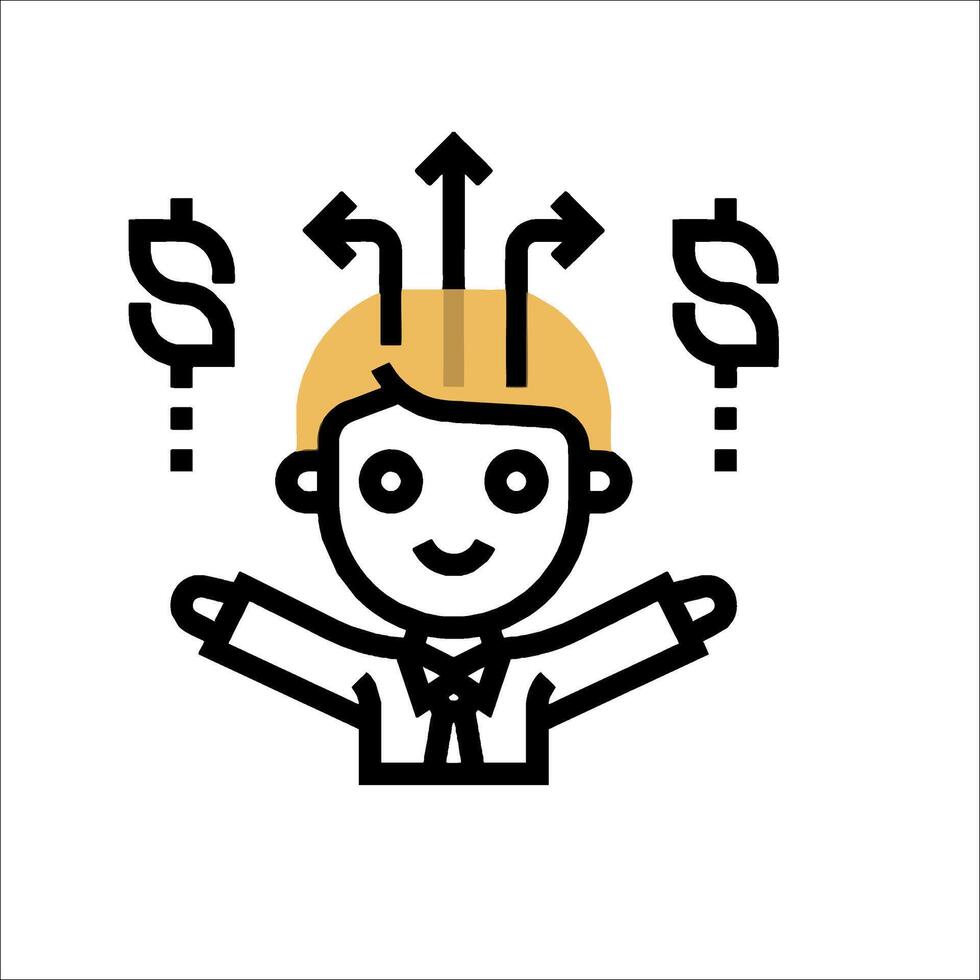 A man with a dollar sign on his head vector