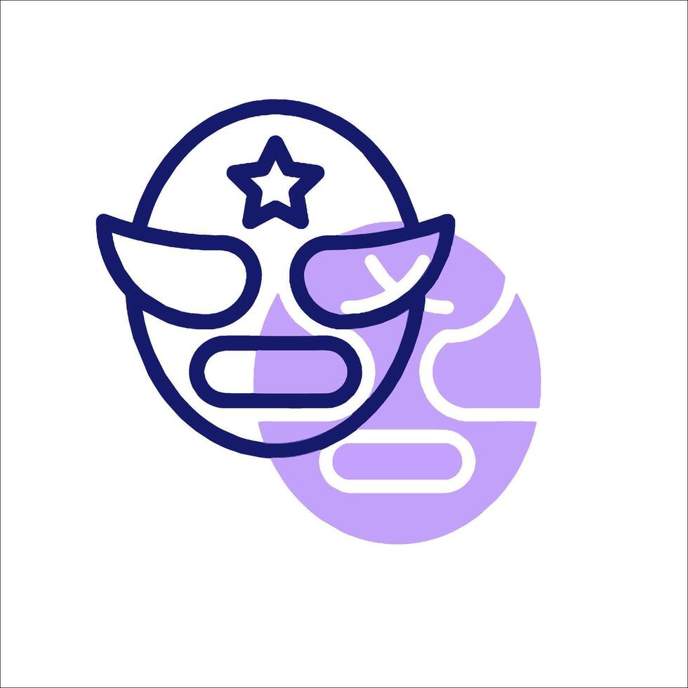 A purple and white icon of a wrestler vector