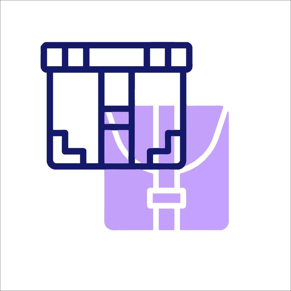 A purple and blue icon of a suitcase vector