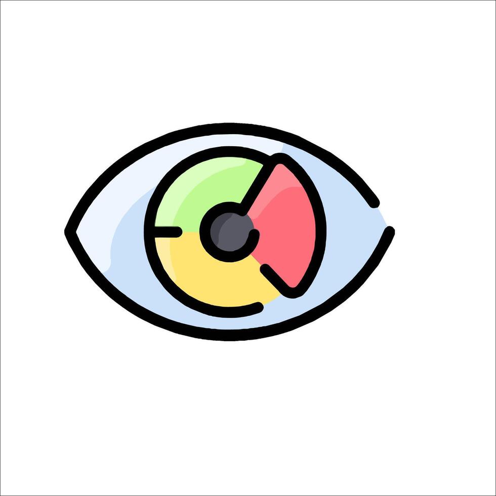 An eye with a pie chart on it vector