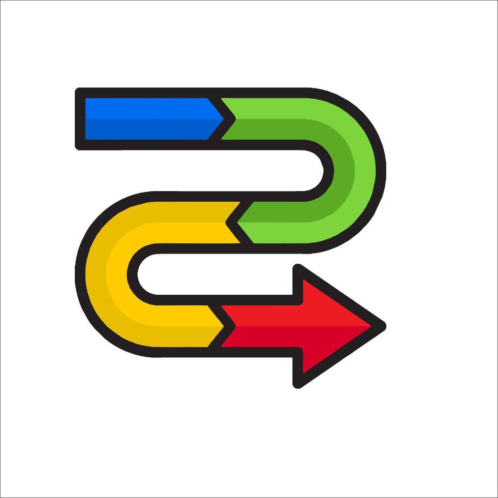 A colorful arrow with a s on it vector