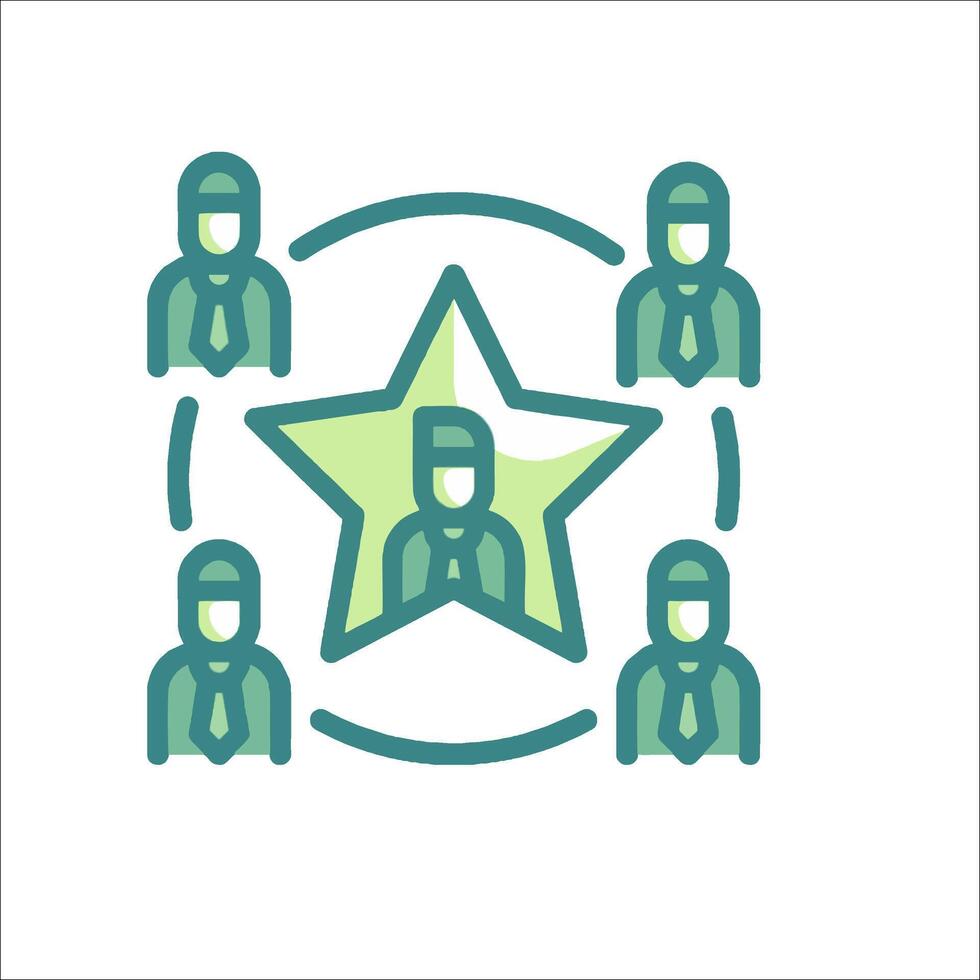 A star icon with people in a circle vector