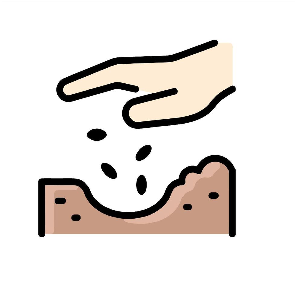A hand is pouring water into a bowl vector