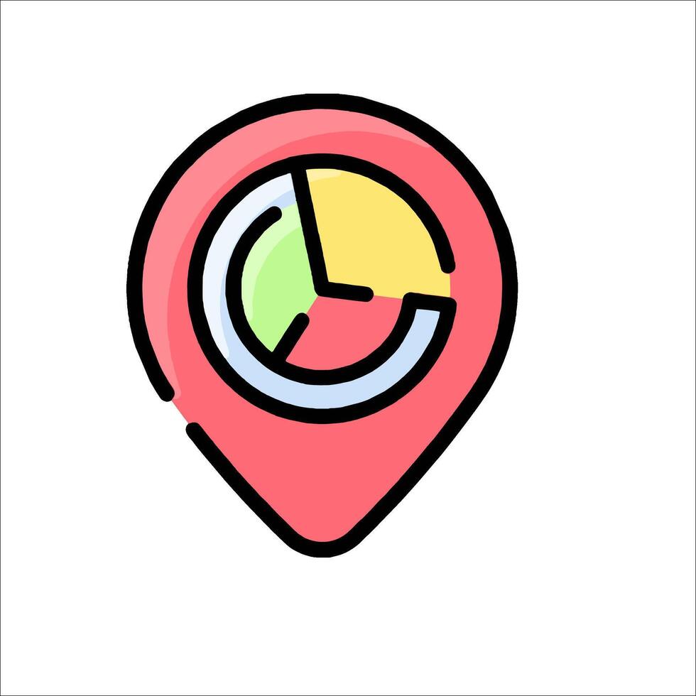 A map pin with a clock on it vector
