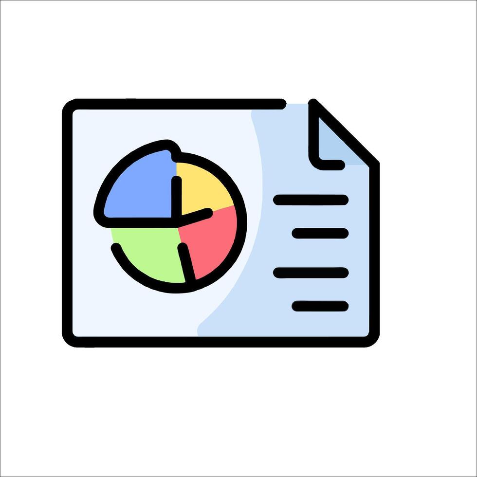 A document with a pie chart on it vector