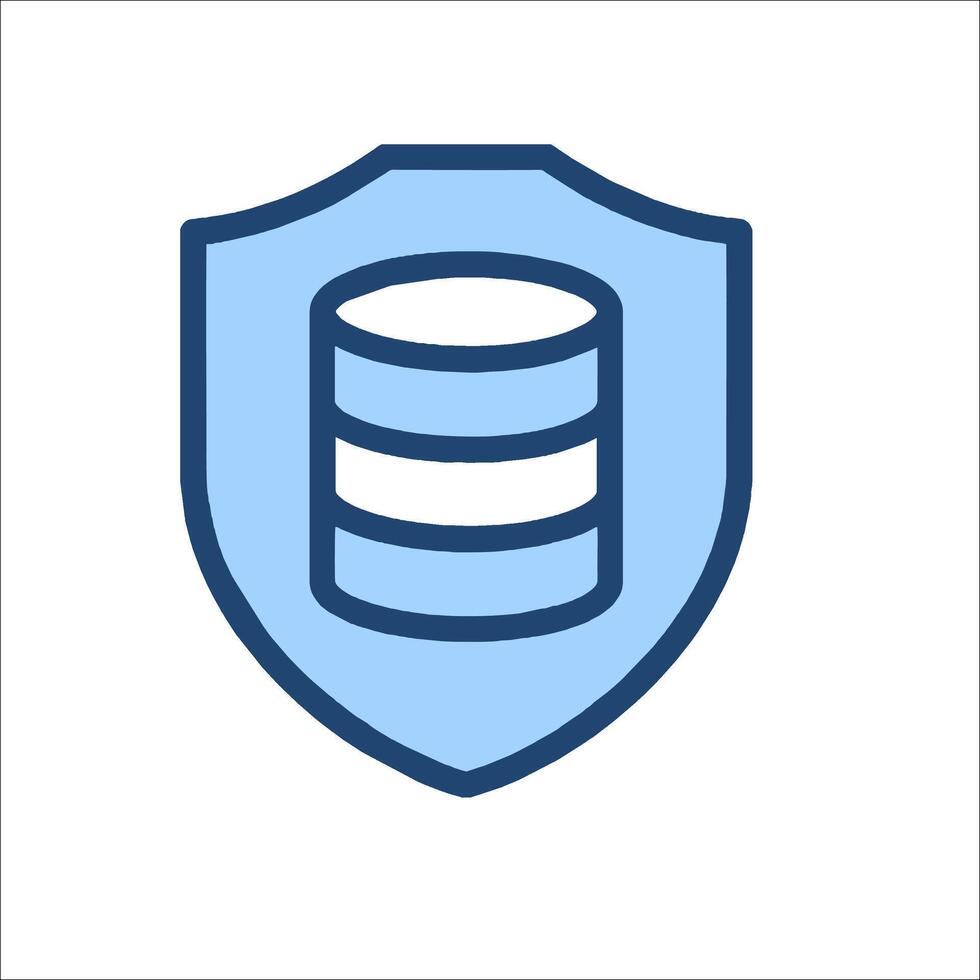 A blue shield with a large disk in it vector