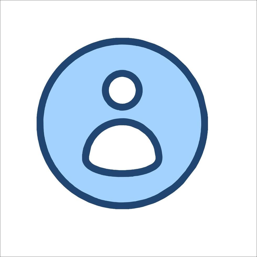 A blue circle with a person in it vector