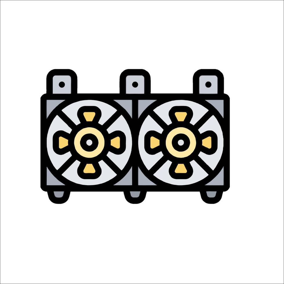 A fan with two blades on it vector