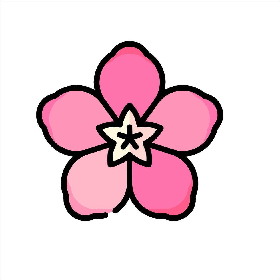 A pink flower with a star on it vector
