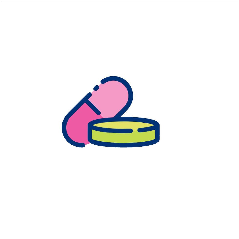 Pill and capsule icon on white background vector