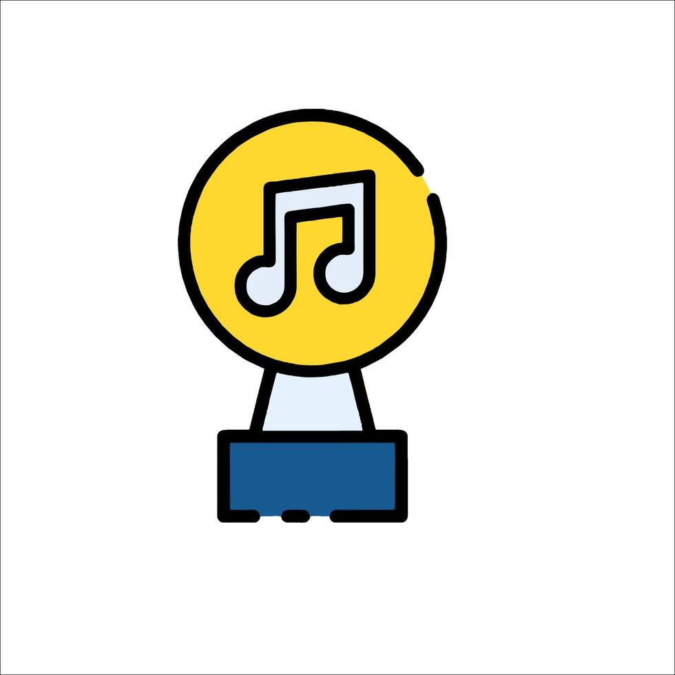 A music note is in a trophy vector