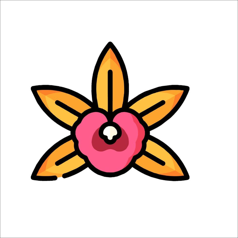 A flower with a pink center and a yellow center vector