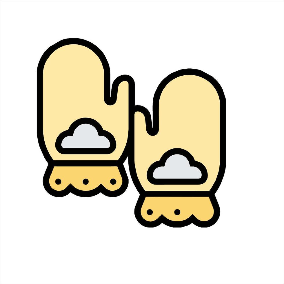Two mittens with clouds on them vector