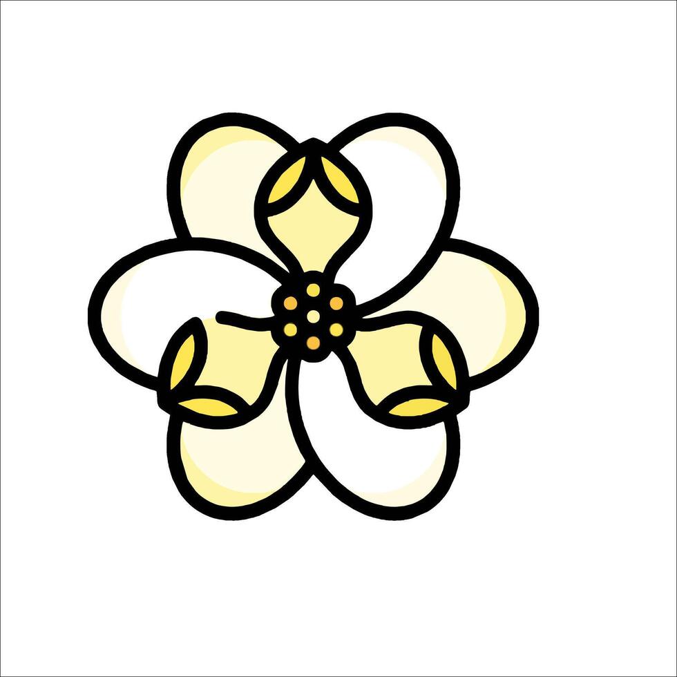 A flower with yellow petals on a white background vector