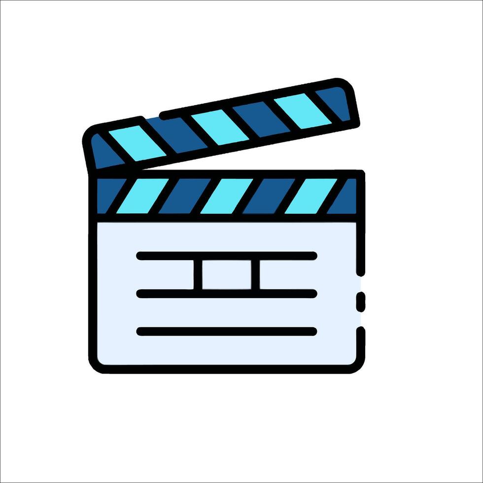 A movie clapper icon on a white background vector