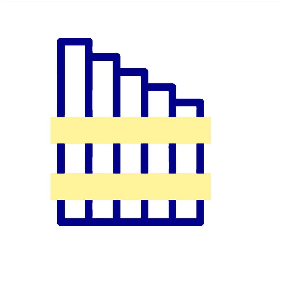 A blue and yellow bar graph icon vector