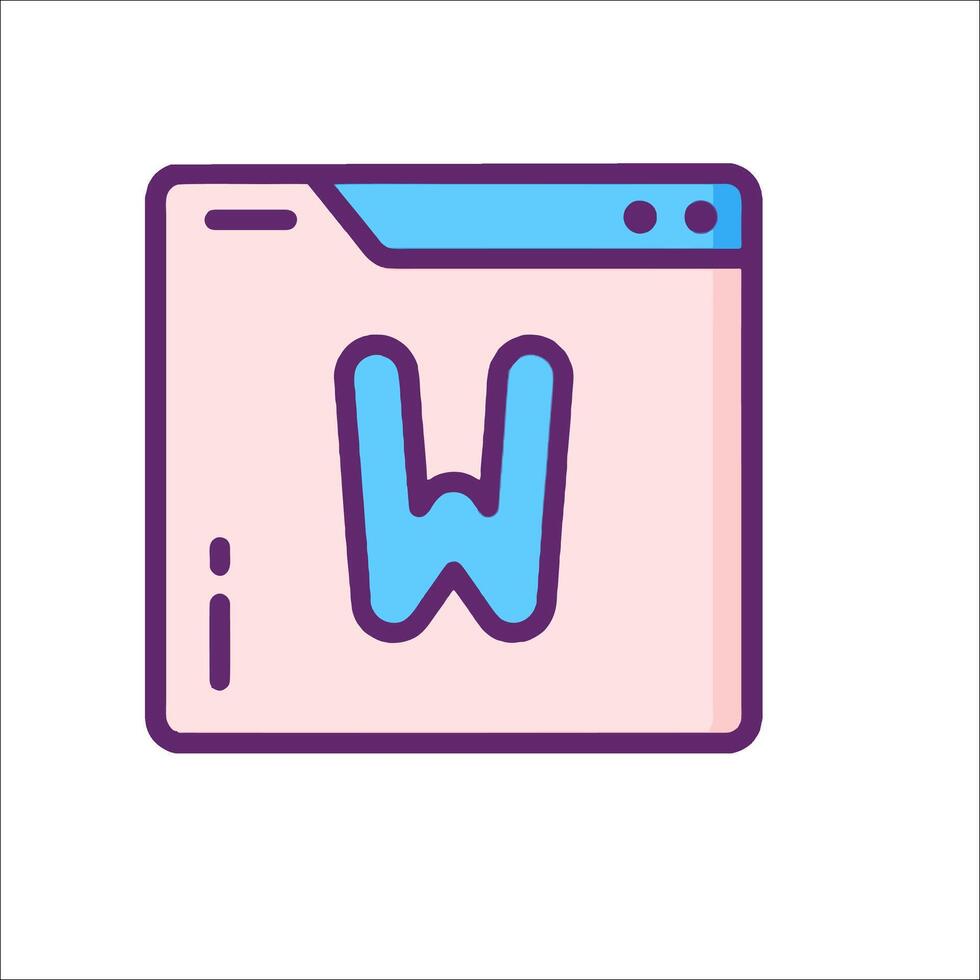 A web page with the letter w in it vector