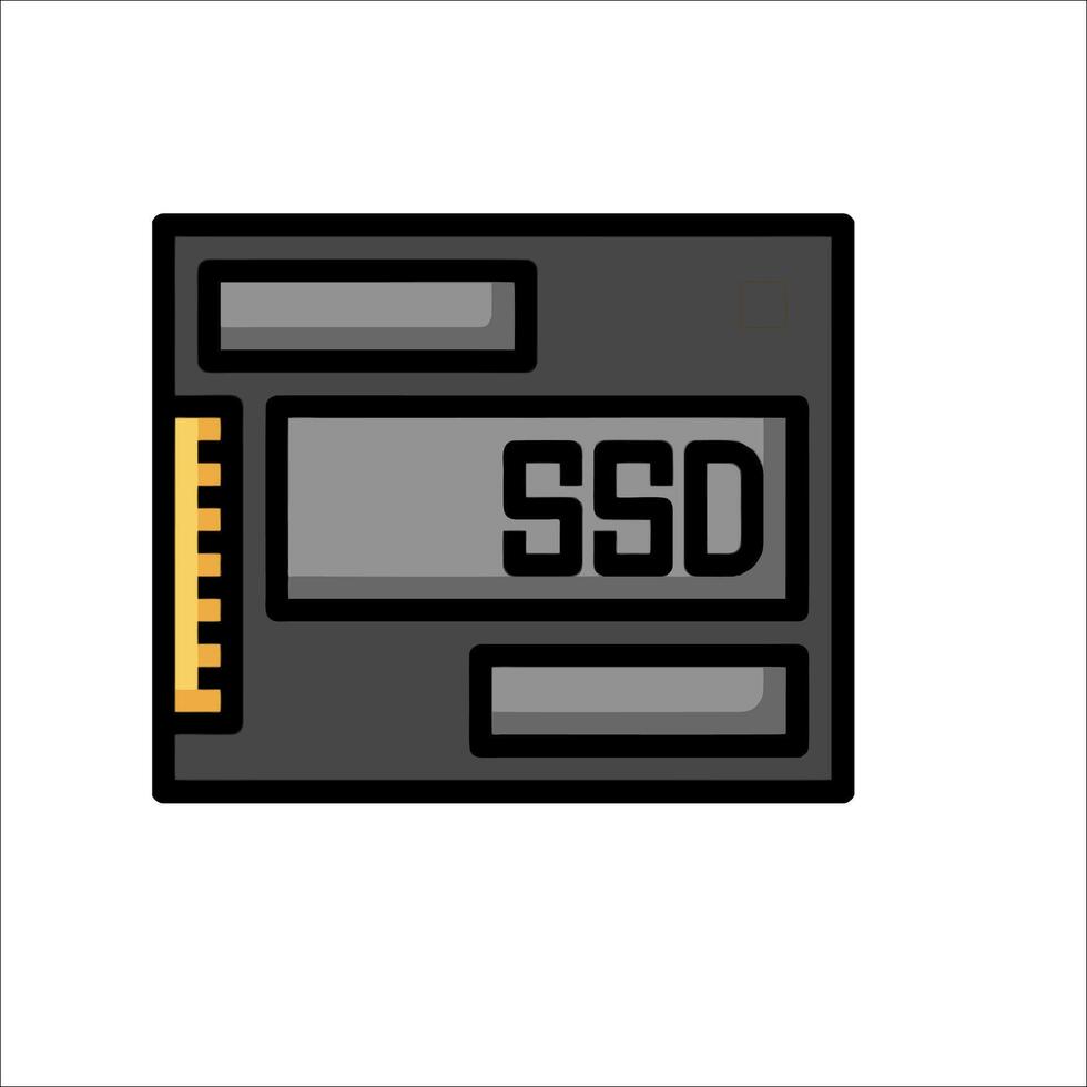 A ssd is shown on a white background vector